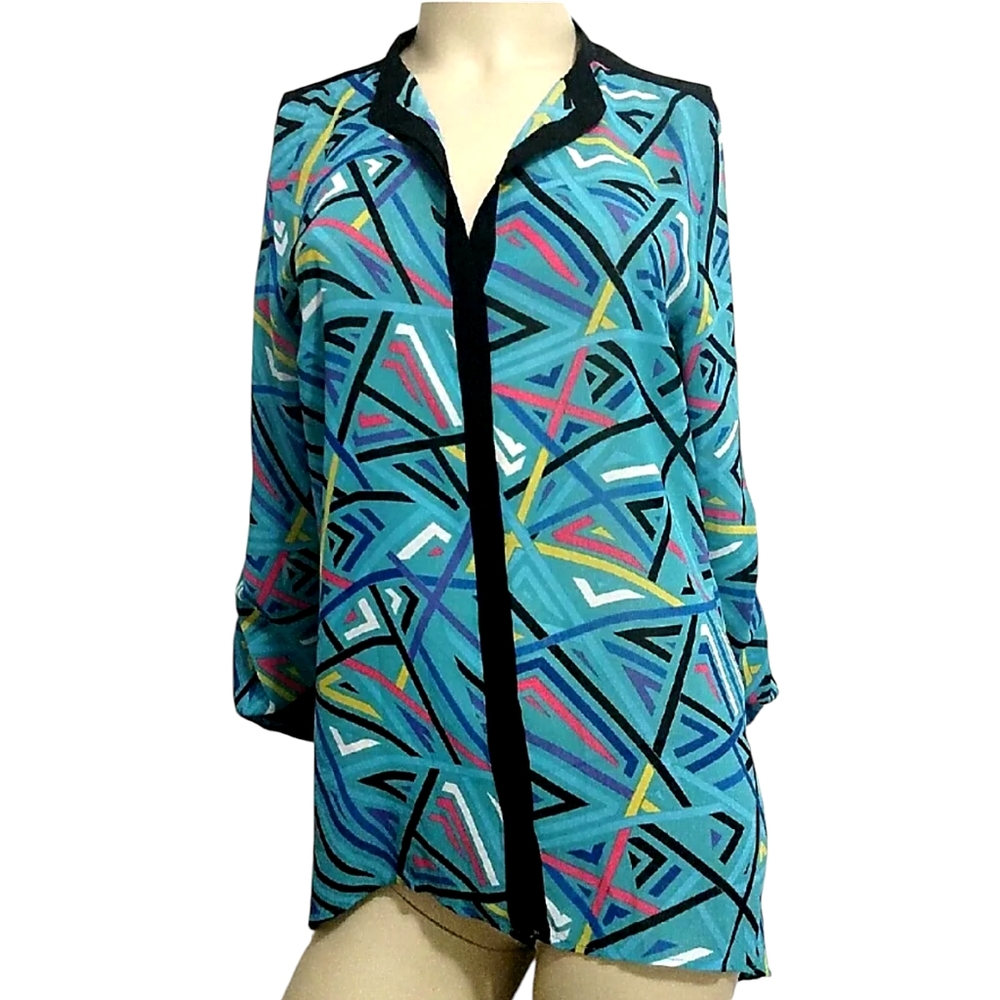 NICOLE MILLER Sheer Top Womens Small